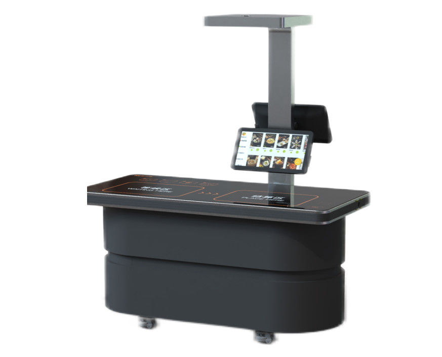 AI dish-recognition checkout terminal (wide counter)