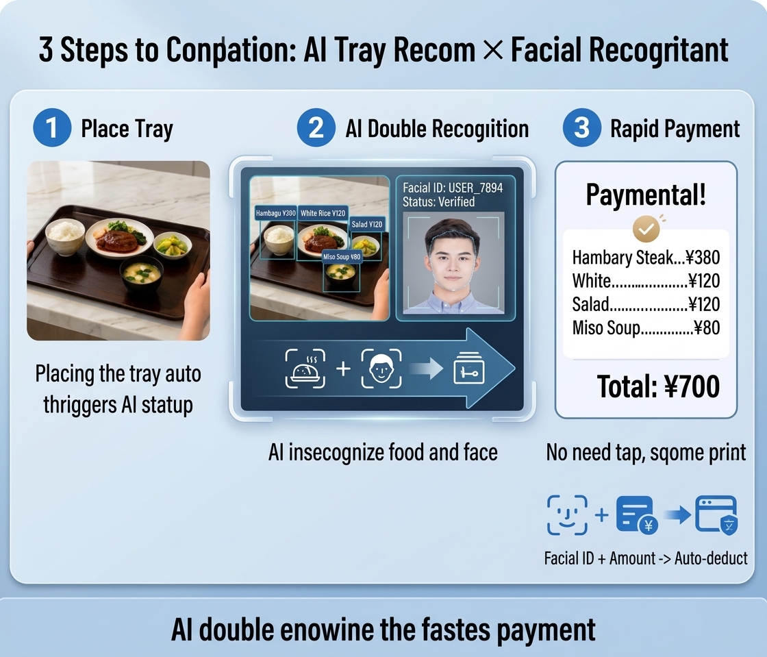 Dish AI recognition and face recognition processed simultaneously, payment completed in 3 seconds